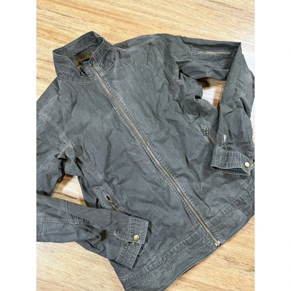 Kuhl Mountain Grown Mens Medium Gray Full Zip Cotton Utility Jacket Outdoor - Picture 1 of 11